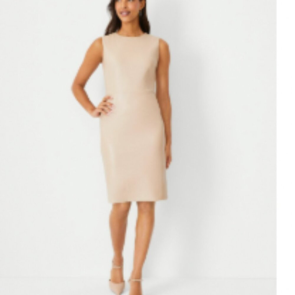 Ann Taylor Faux Leather Sheath Dress